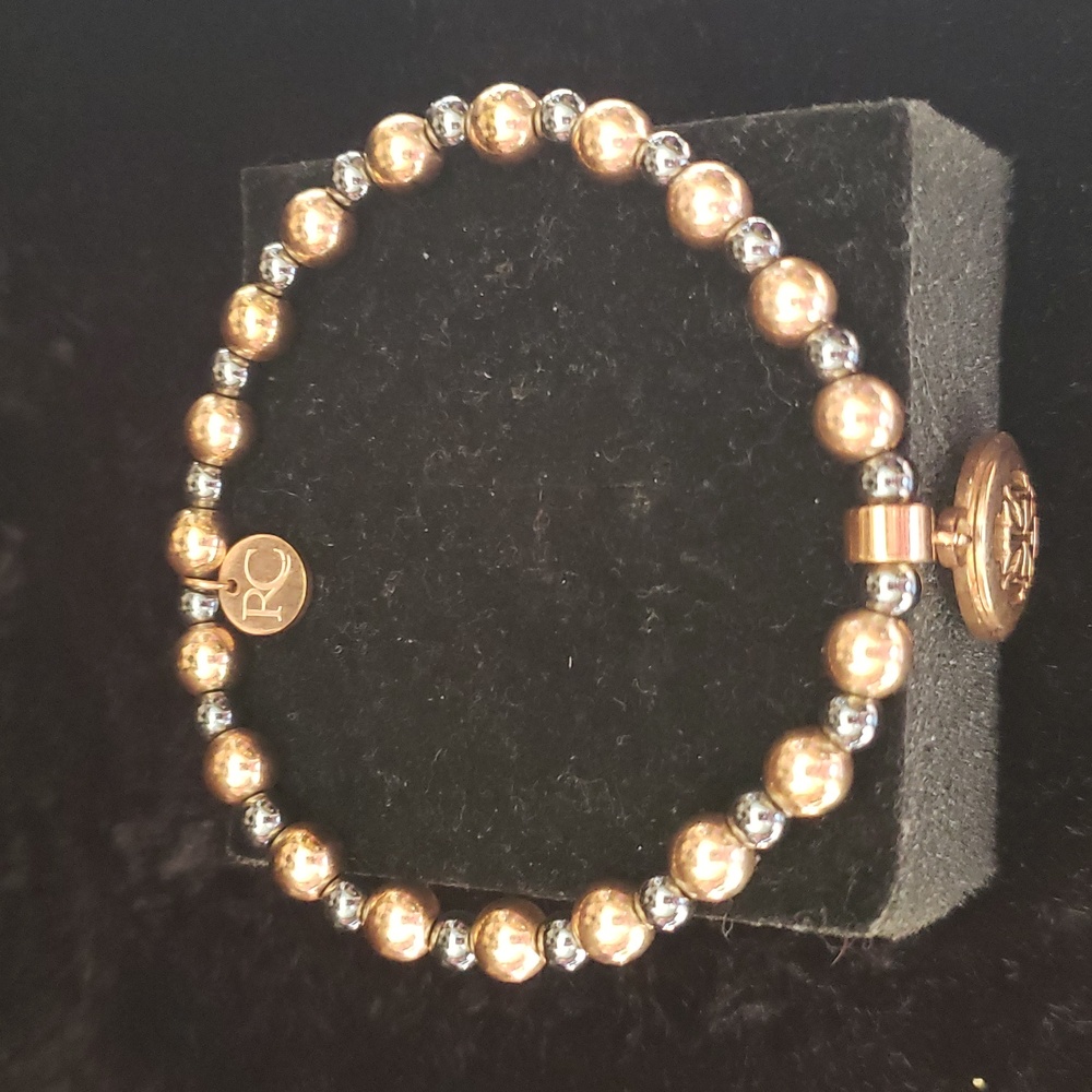 Rustic Cuff Gold Beaded Bracelet - image 2